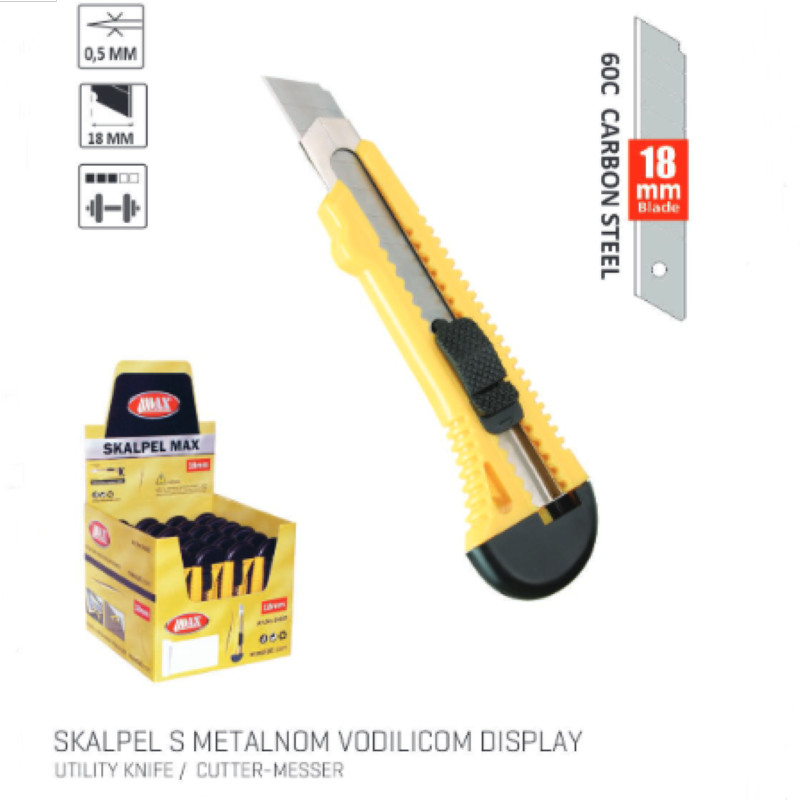 Skalpel s metalnom vodilicom 18 mm